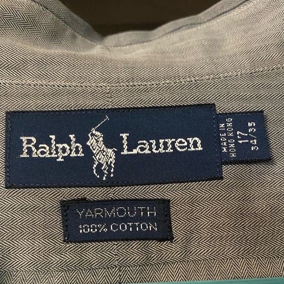 Polo by Ralph Lauren button down, long sleeve shirt. Size 17, 34-35 - Picture 3 of 4